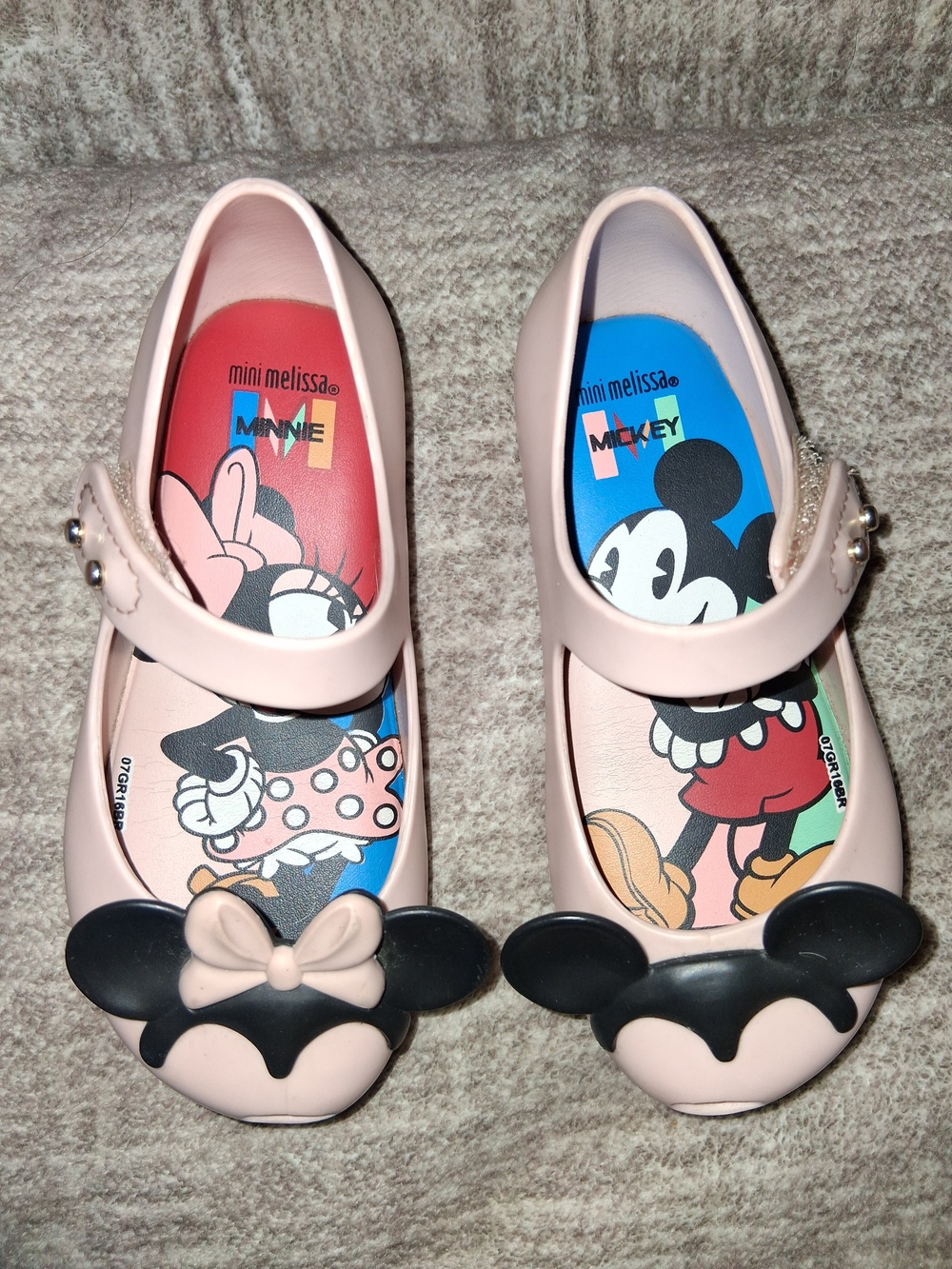 Mini Melissa Kids' Pink Minnie & Mickey Mary Jane Shoes